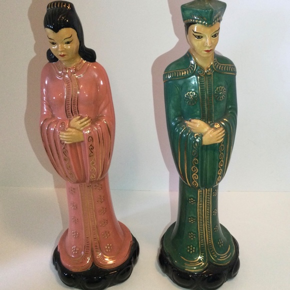 Vintage Oriental Ceramic Pair